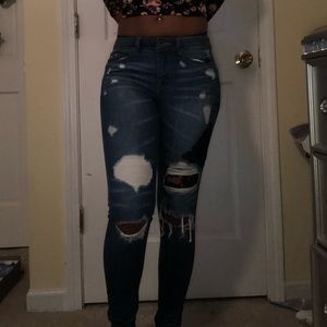 Distressed jeans